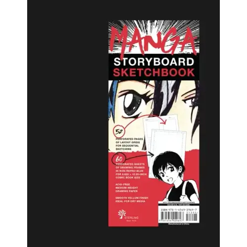 Manga Storyboard Sketchbook: A Comic Book Sketchbook with Storyboard Layout Grids, Acid-Free Medium-Weight Drawing Comic Book Paper - Hardcover