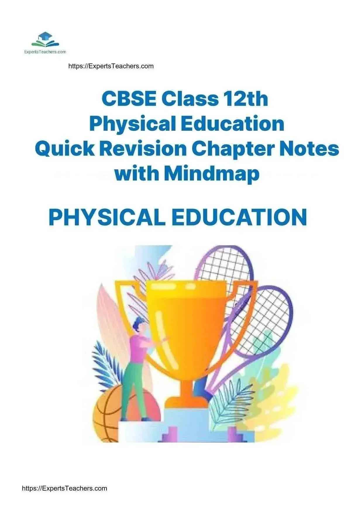 CBSE Class 12 Physical Education Notes - Quick Rehapter Notes with Mindmap by ExpertsTeachers