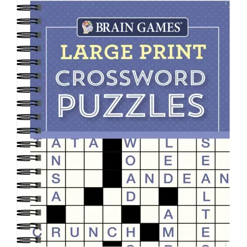 Brain Games - Large Print Crossword Puzzles (Purple)