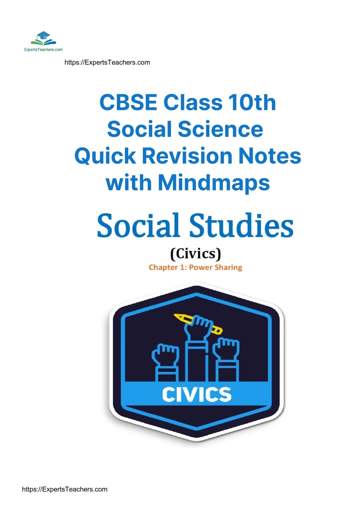 CBSE Class 10 Social Science revision notes with mindmaps, Social Studies Civics, ExpertsTeachers.