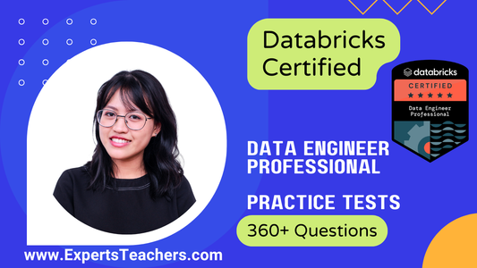 Databricks Data Engineer practice tests for professional certification with 360+ questions and a confident candidate preparing.