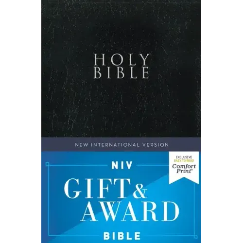 Niv, Gift and Award Bible, Leather-Look, Black, Red Letter Edition, Comfort Print