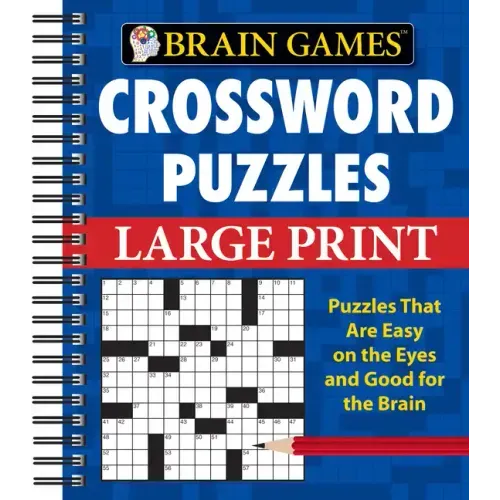 Brain Games - Crossword Puzzles - Large Print (Blue)