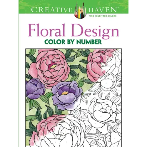 Creative Haven Floral Design Color by Number Coloring Book