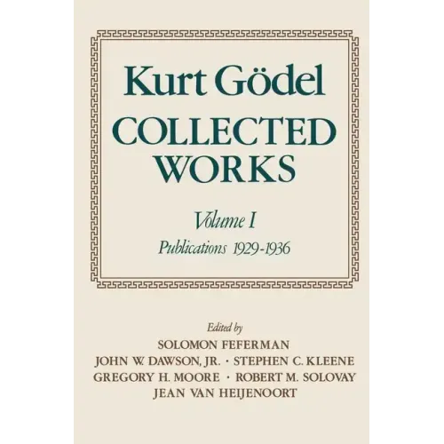 Collected Works: Volume I: Publications 1929-1936