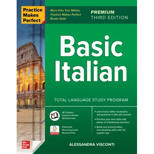 Practice Makes Perfect: Basic Italian, Premium Third Edition - Paperback