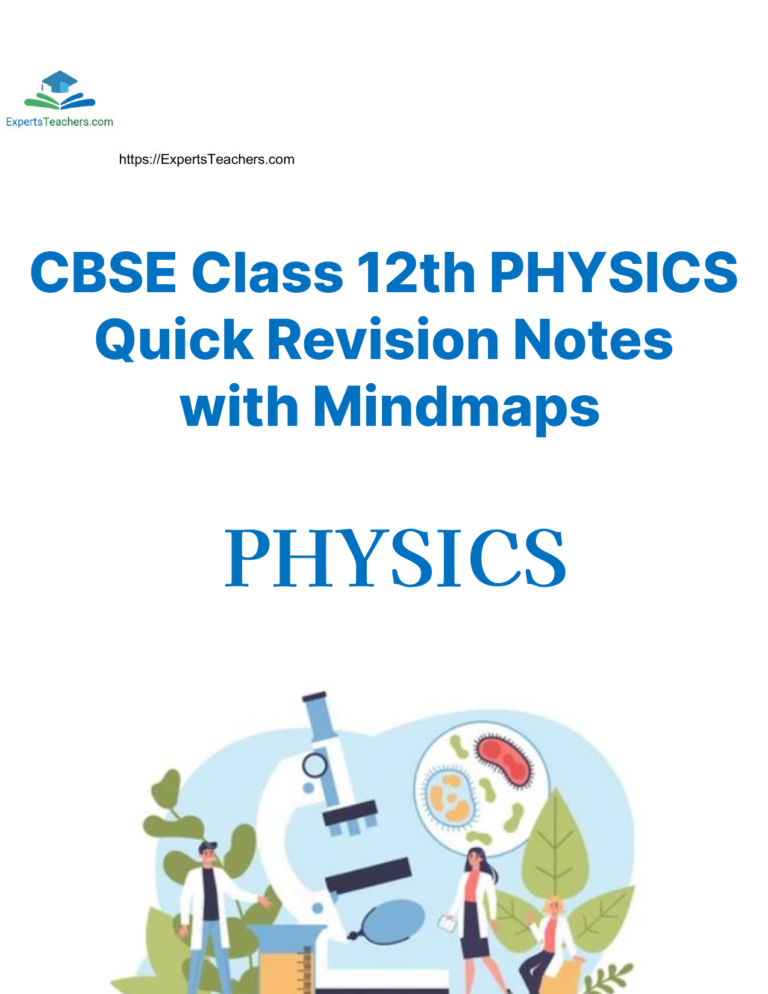 CBSE Class 12th PHYSICS Quick Revision Chapter Notes