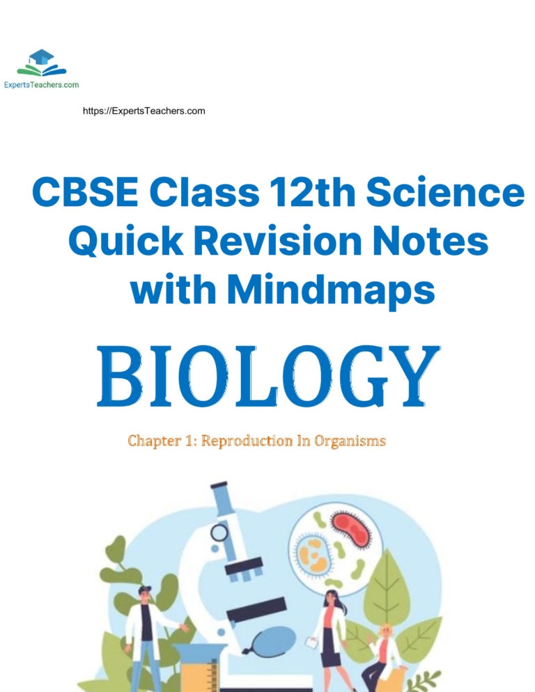 CBSE Class 12th Biology Quick Revision Chapter Notes